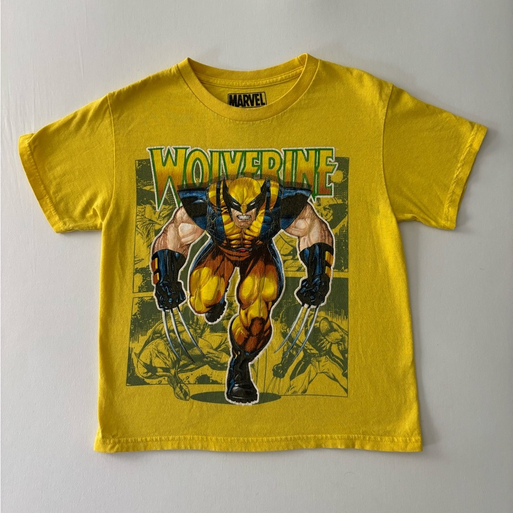 Kids Marvel Yellow Wolverine Short Sleeve Tee